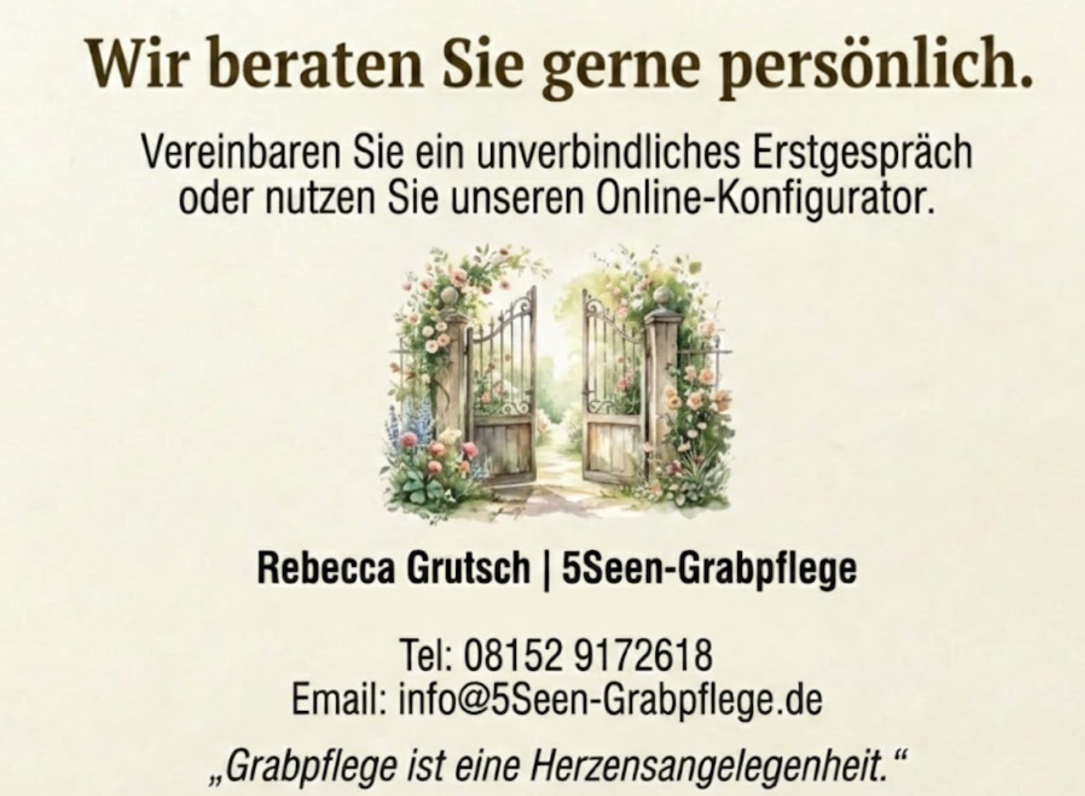 Persönliche Beratung - 5Seen-Grabpflege